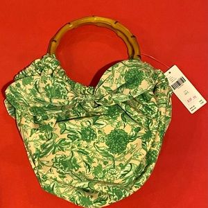 Anthropologie handkerchief bamboo handle bag